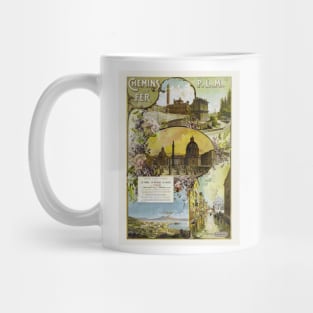 Italy France Vintage Railroad Travel Poster 1897 Mug